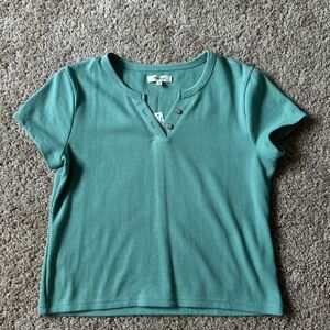 Madewell Teal Waffle Knit Tee